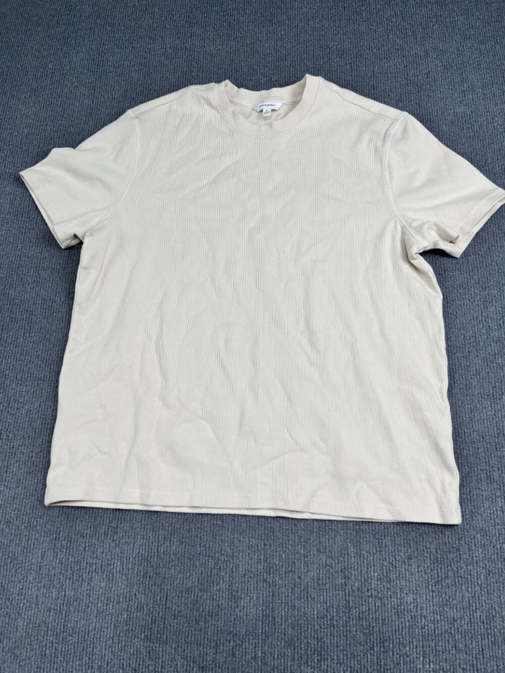 Banana Republic Mens Beige Ribbed Crewneck T-Shirt XL
